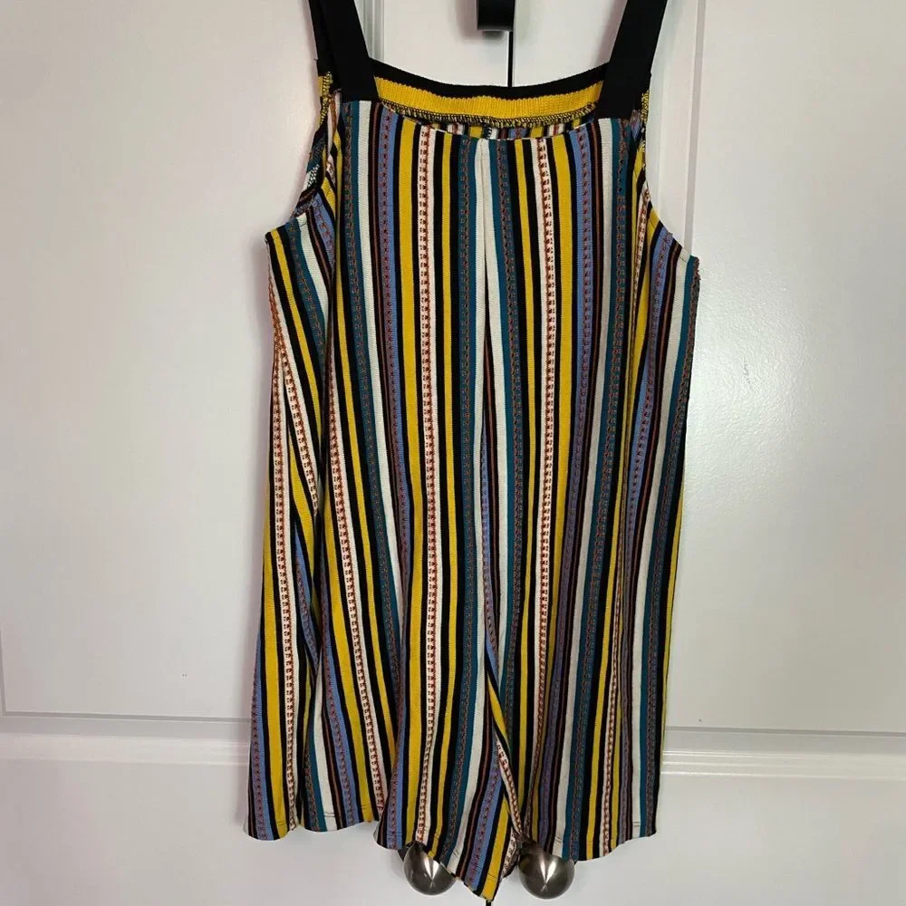 Zara Bohemian, Boho, Romper Multicolor Striped Comfortable NWOT Size L - Picture 6 of 12